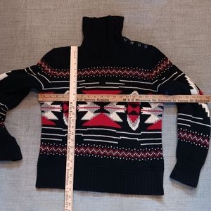 CHAPS by Ralph Lauren western theme split turtleneck sweater.